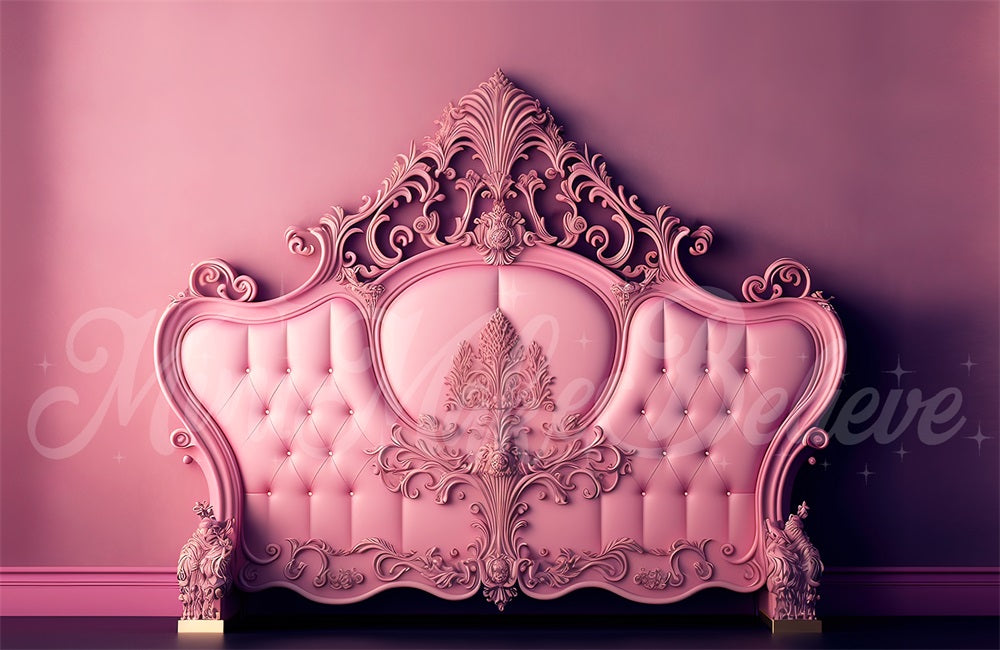 Kate Valentine Pink Ornate Boudoir Headboard Backdrop Designed by Mini MakeBelieve