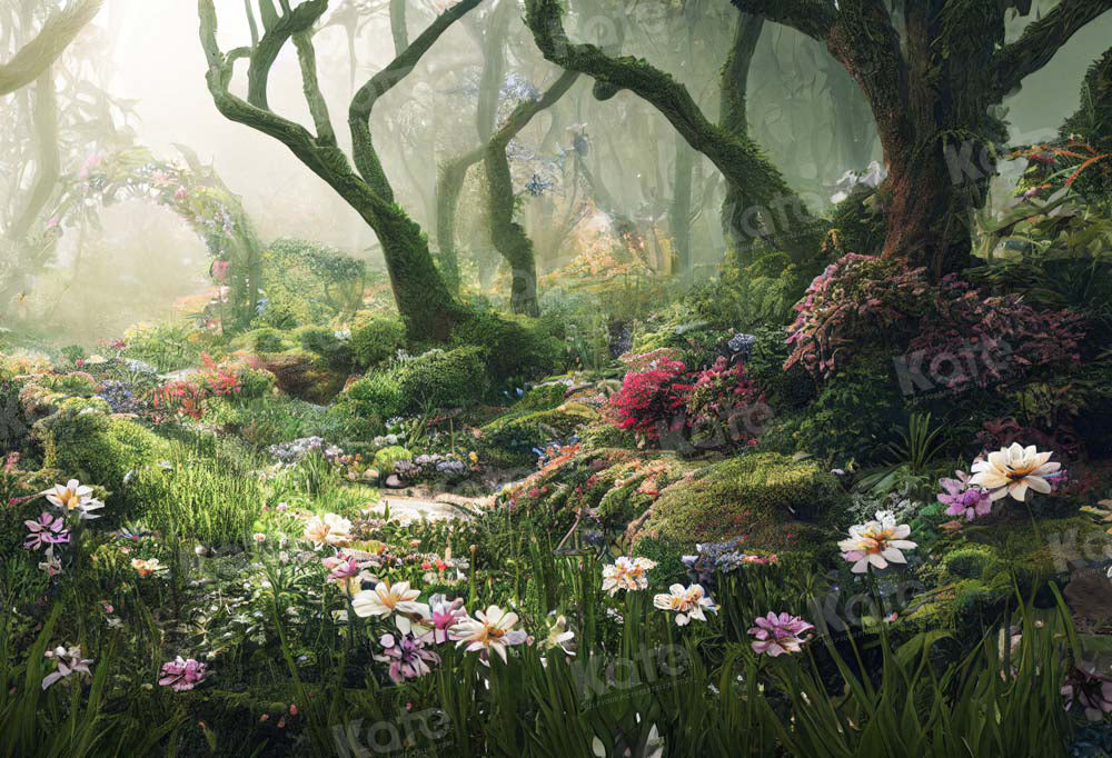 Kate Enchanted Forest Magic Floral Garden Backdrop Designed by Chain Photography