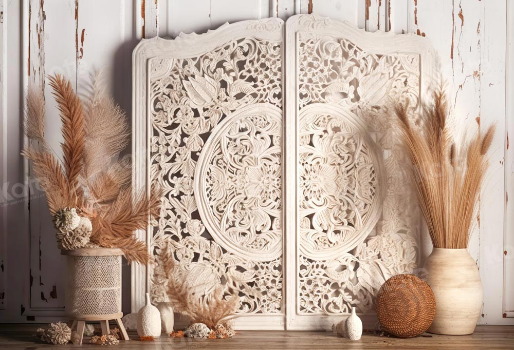 Kate Summer Boho Floral Carved Panel Backdrop Designed by Chain Photography