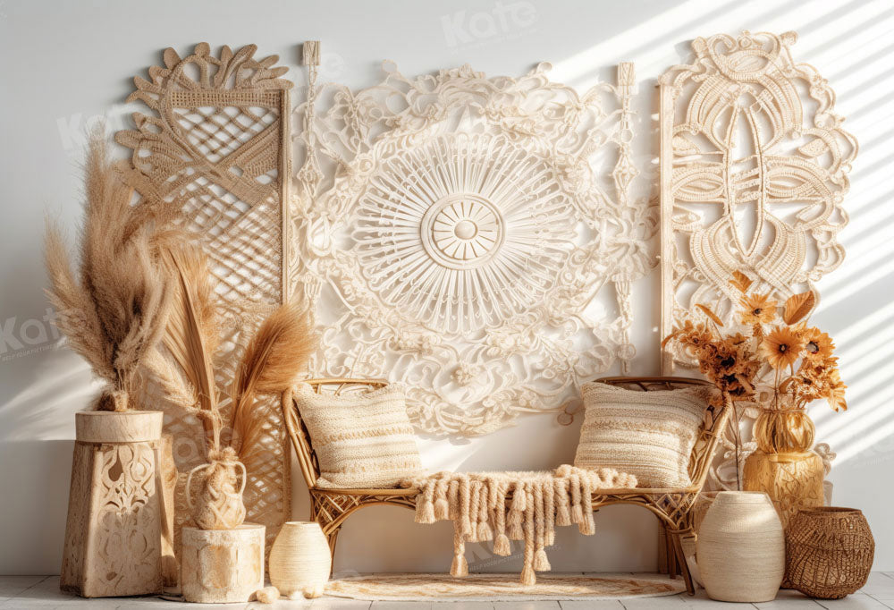 Kate Summer Boho Room Bamboo Chair Backdrop Designed by Chain Photography
