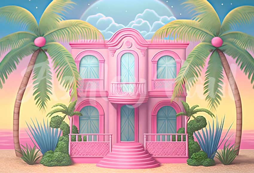 Kate Fashion Dolly Summer Beach House Backdrop Designed by Ashley Paul