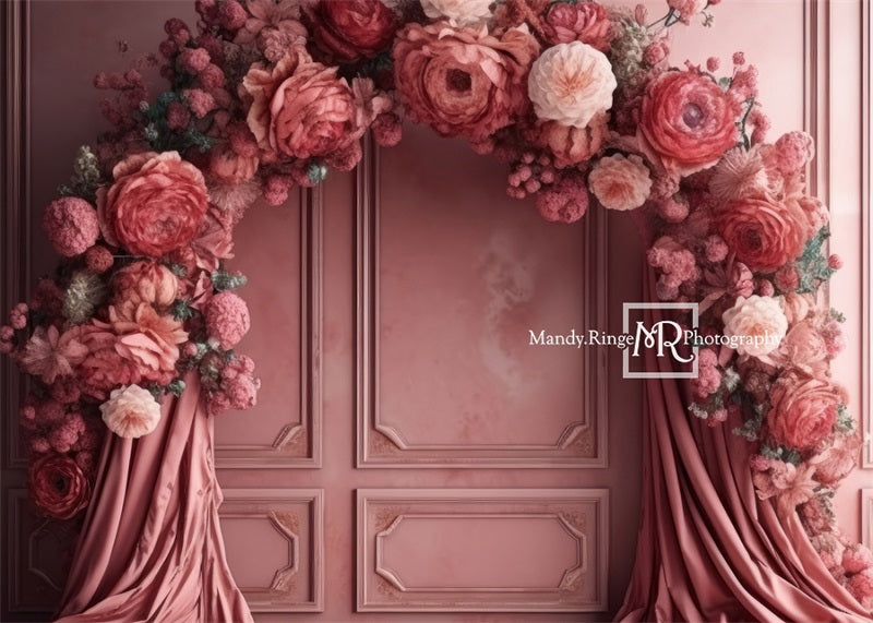 Kate Mother's Day Pink Floral Arch Wall Backdrop Designed by Mandy Ringe Photography