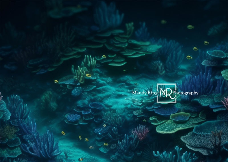 Kate Summer Underwater Mermaid Cave Floor Backdrop Designed by Mandy Ringe Photography