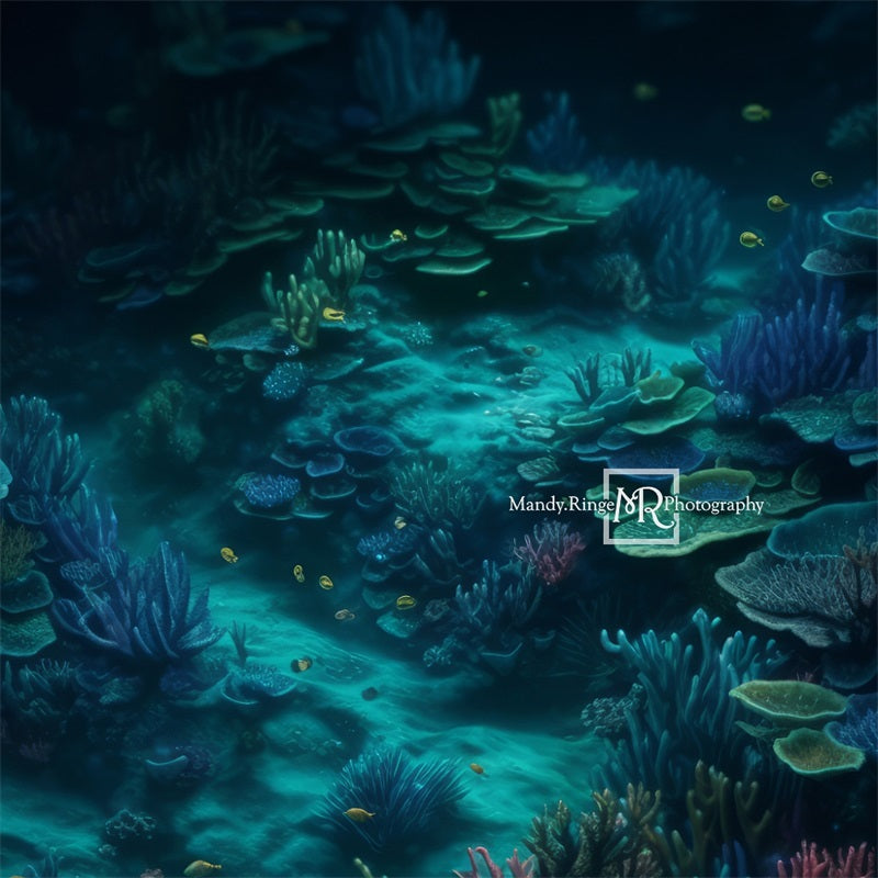 Kate Summer Underwater Mermaid Cave Floor Backdrop Designed by Mandy Ringe Photography