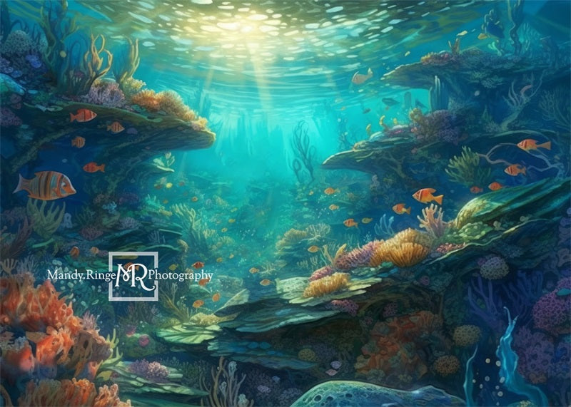 Kate Summer Underwater Ocean Reef Backdrop Designed by Mandy Ringe Photography