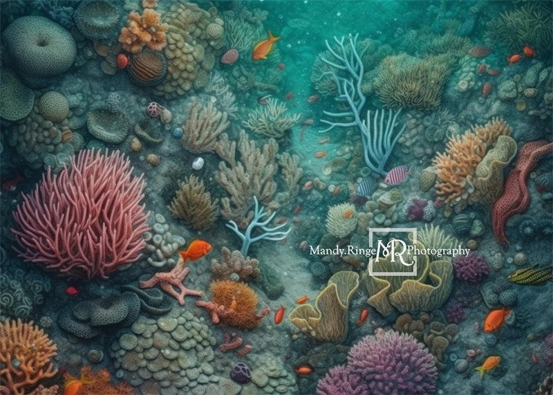 Kate Summer Underwater Ocean Reef Floor Backdrop Designed by Mandy Ringe Photography