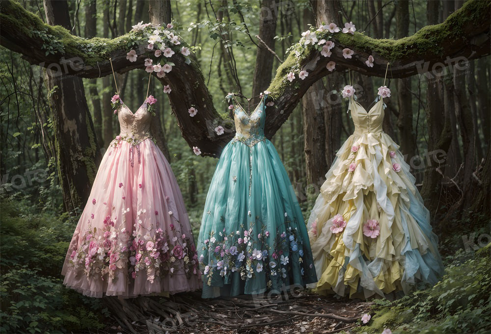 Kate Summer Enchanted Forest Ball Gown Backdrop for Photography