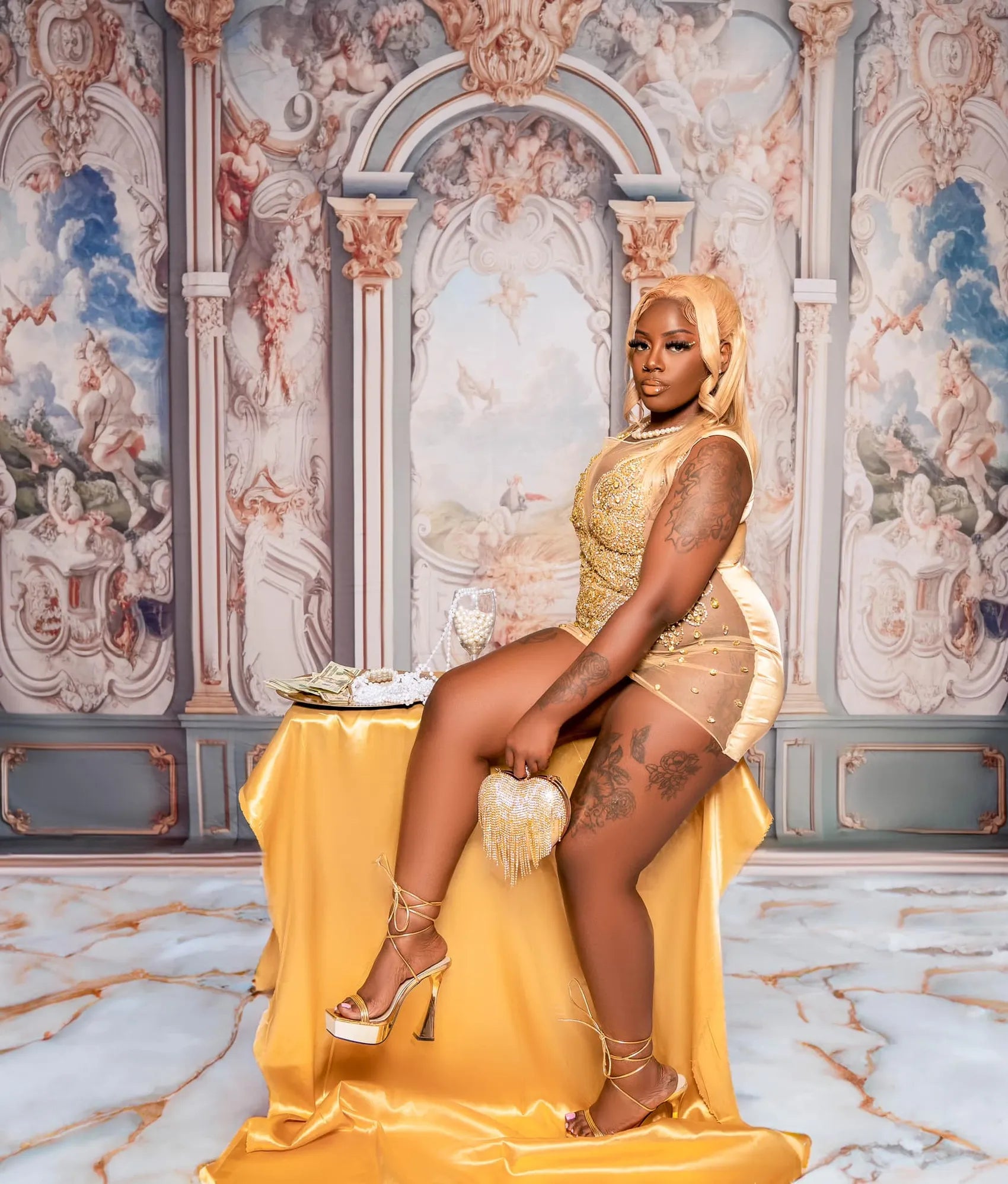 Kate Baroque Palace Retro Wall Backdrop Designed by Chain Photography