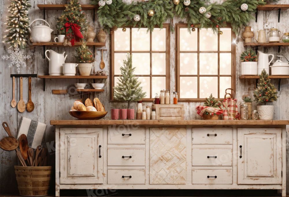 Kate White Christmas Kitchen Backdrop Designed by Emetselch