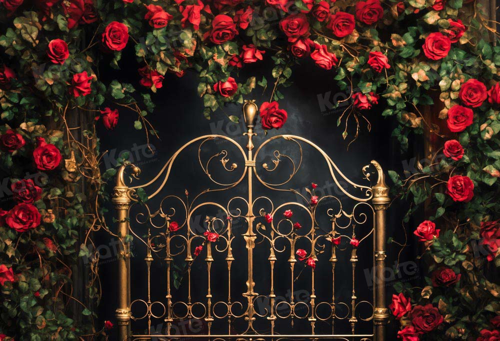 Kate Valentine's Day Rose Golden Headboard Boudoir Backdrop Designed by Emetselch