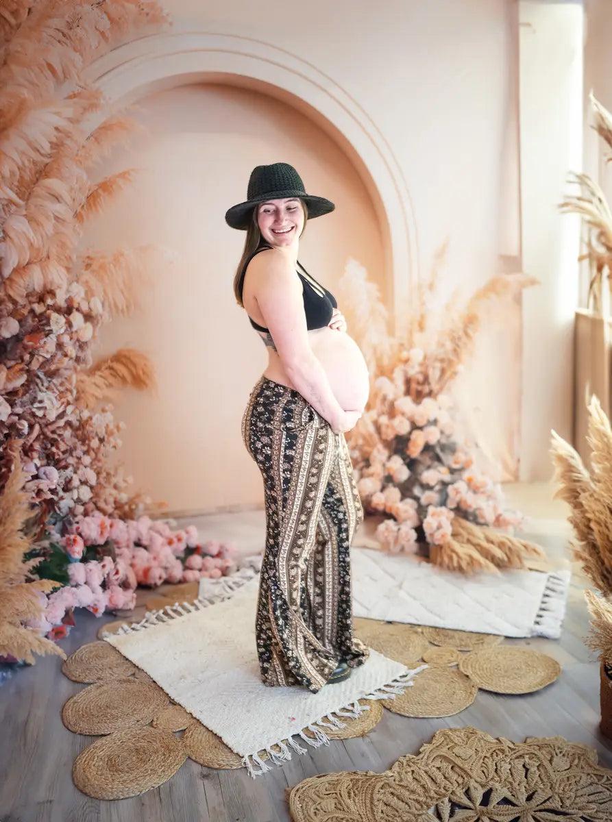 Kate Boho Modern Floral Arch Wall Backdrop Designed by Emetselch（Note: A little pinkish-orange）