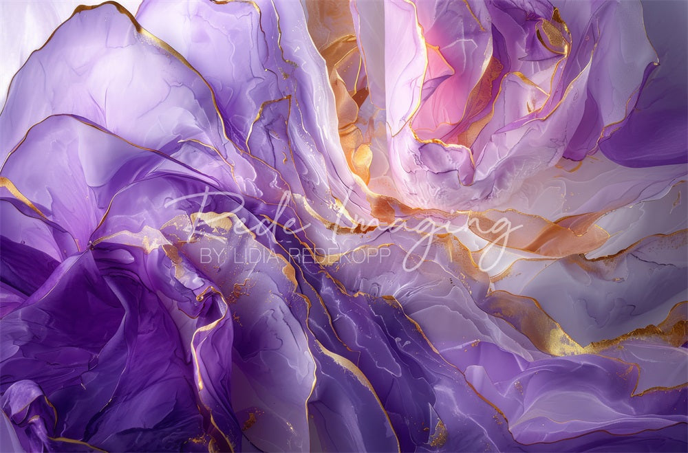 Kate Abstract Fine Art Purple Gold Gradient Backdrop Designed by Lidia Redekopp