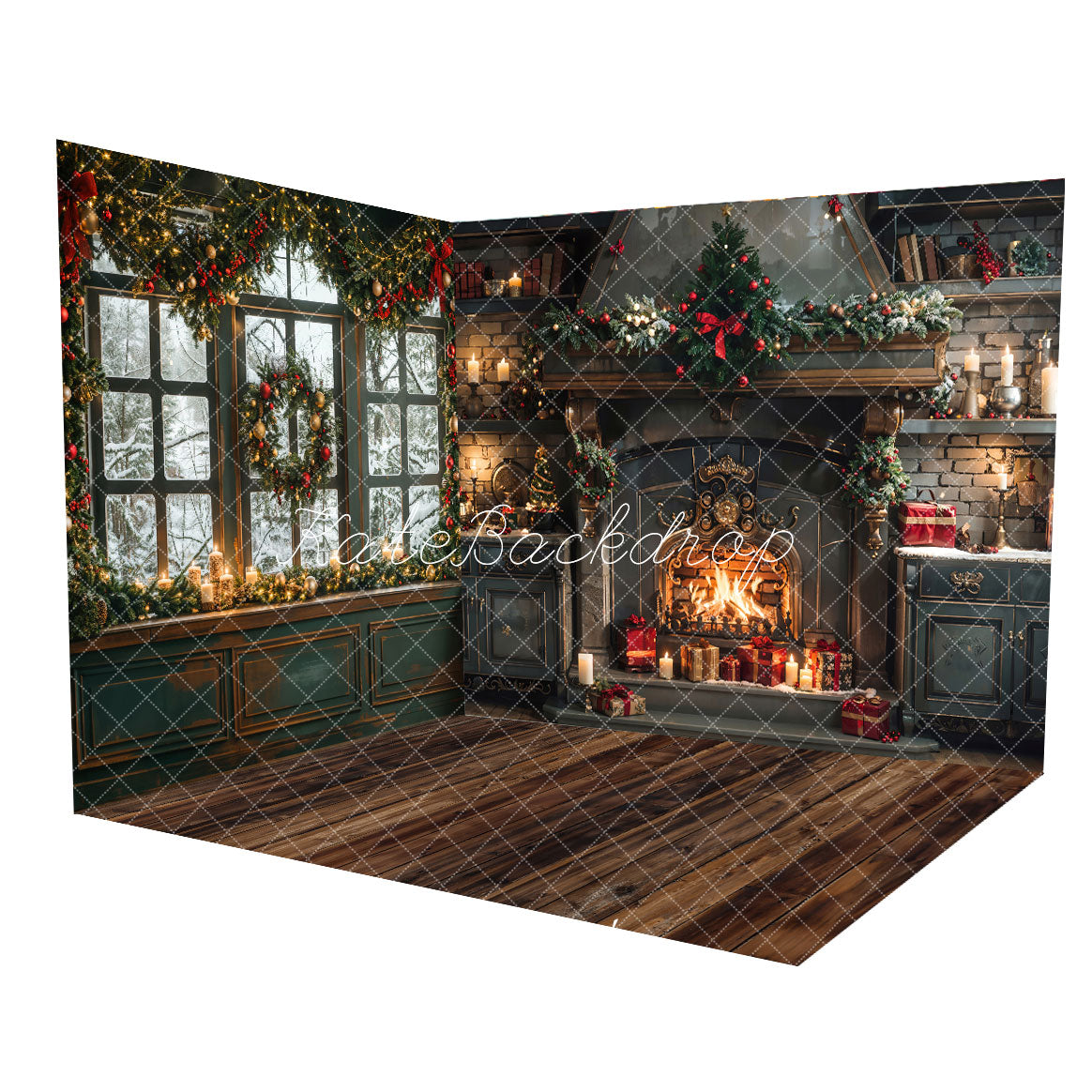 Kate Christmas Vintage Green Kitchen Room Set