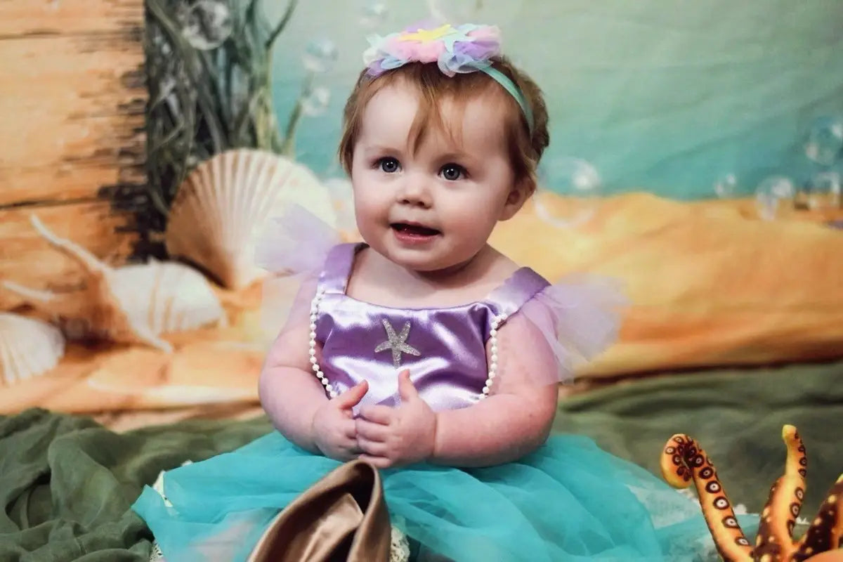 Kate Mermaid Underwater Floral Arch Starfish Seashell Backdrop Designed by Emetselch