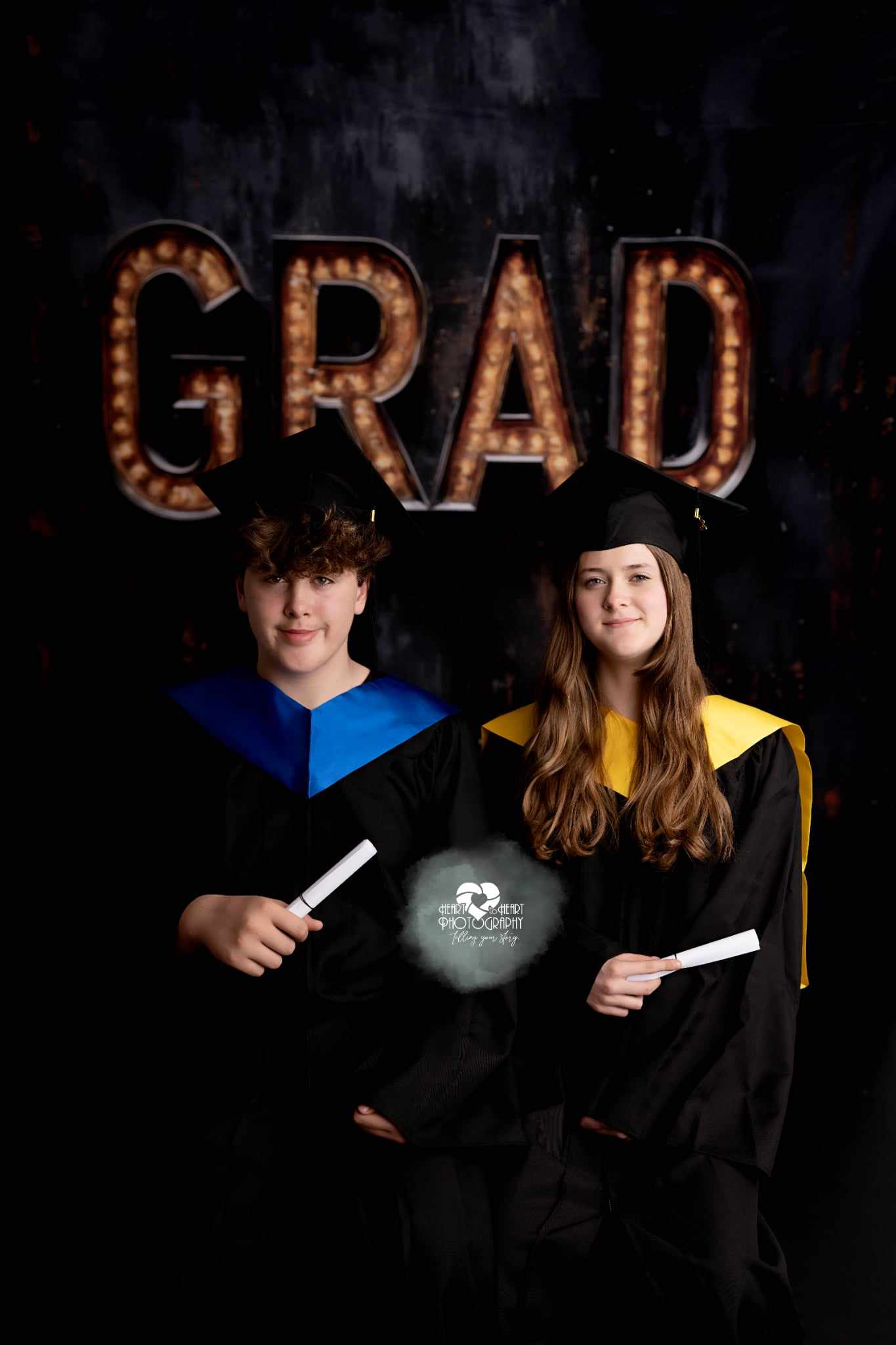 Kate Graduation Marquee Lights Black Backdrop Designed by Mini MakeBelieve