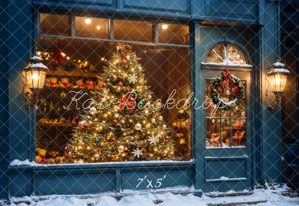Kate Christmas Tree Shop Window Night Backdrop Designed by Emetselch