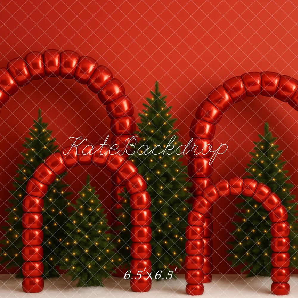 Kate Christmas Tree Red Arch Backdrop Designed by Megan Leigh Photography