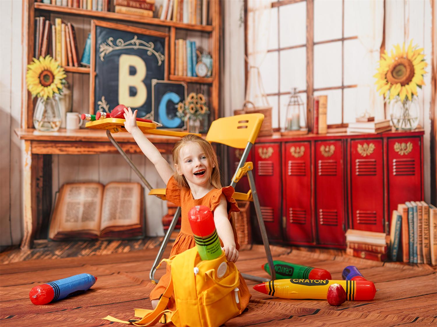 Kate Back To School Classroom Pencil Roomset Photo Kit