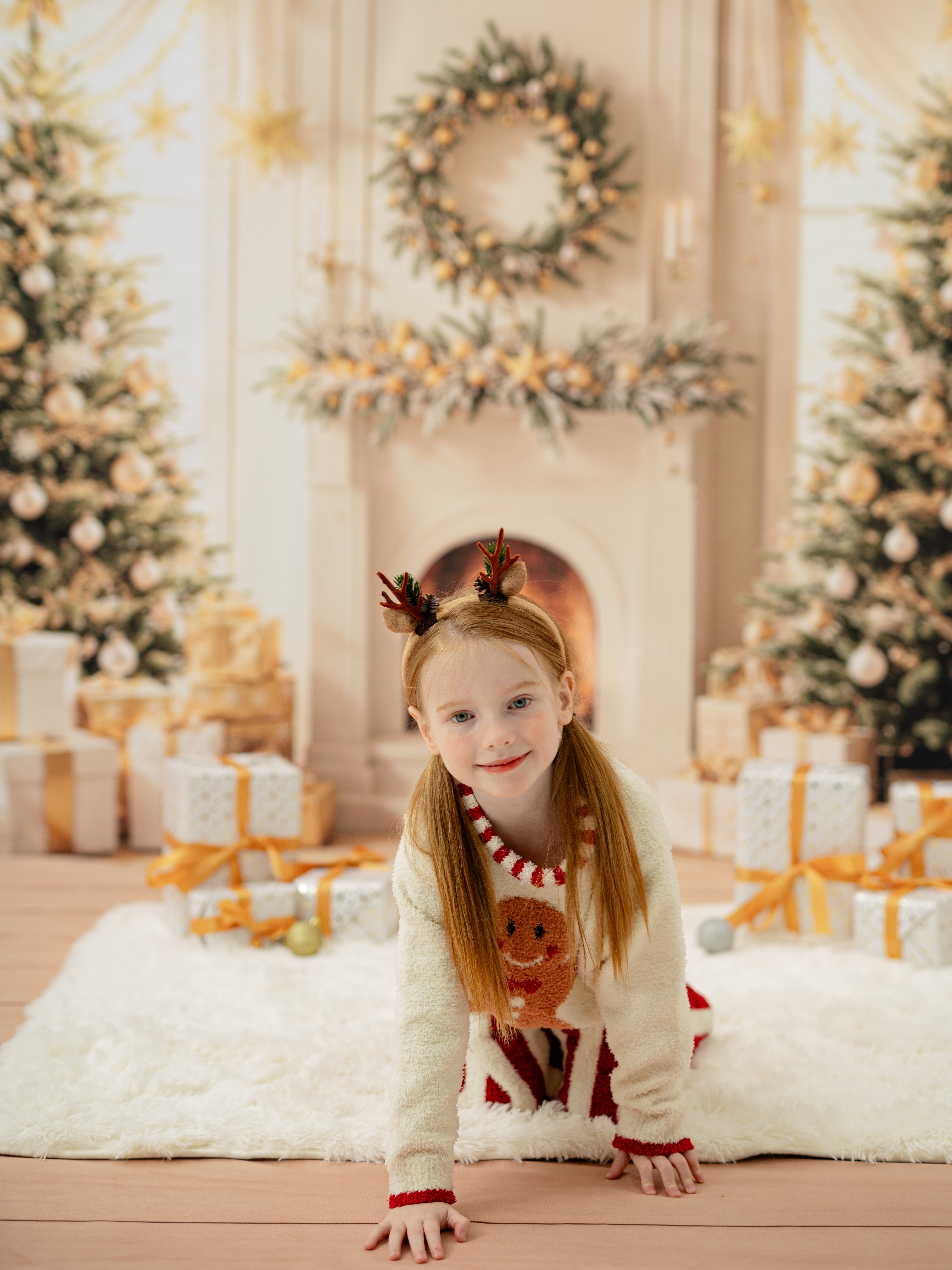 Kate Winter Christmas Tree Gifts Fireplace Photo Kit