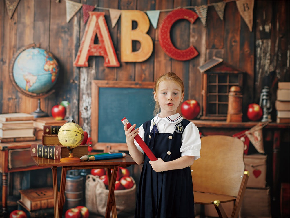 Kate Back to School Classroom ABC Globe Blackboard Photo Kit