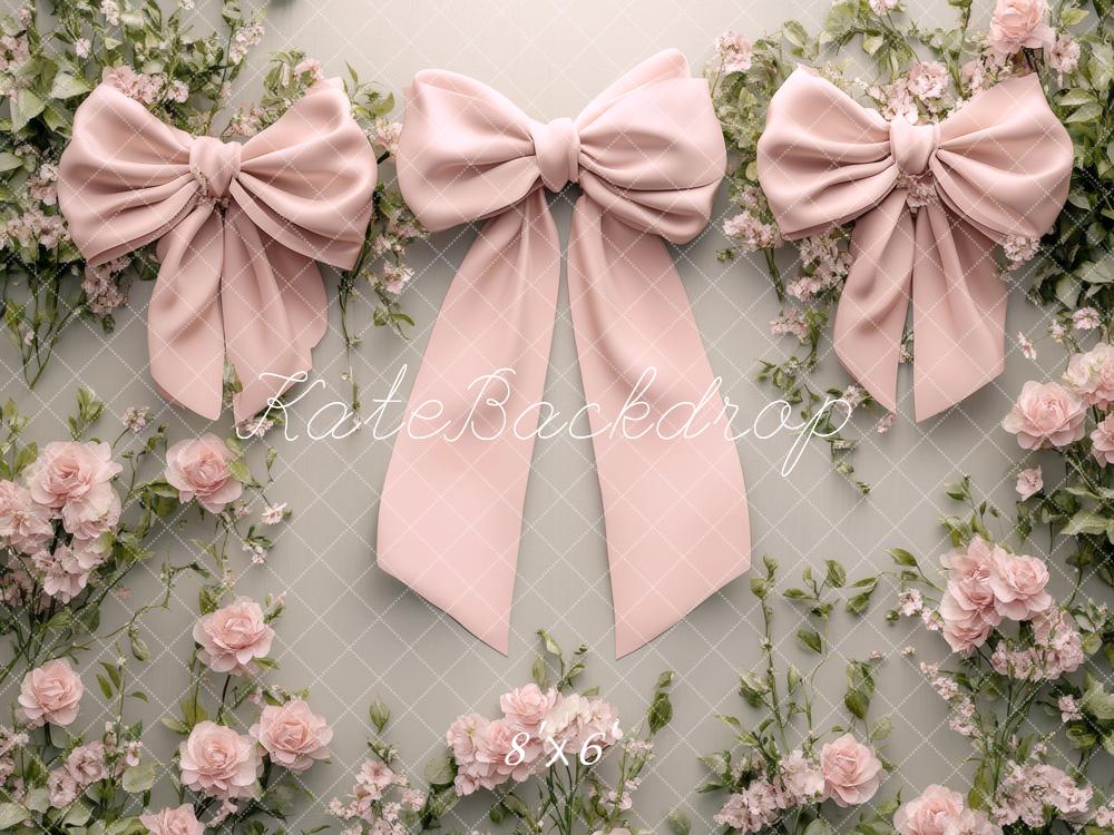 Kate Pink Bows Floral Backdrop Designed by Lidia Redekopp