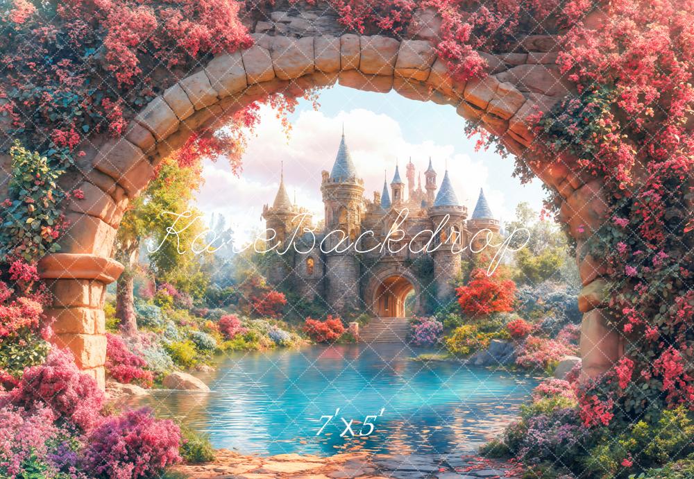 Kate Fairy Tale Castle Arch Garden Backdrop Designed by Emetselch