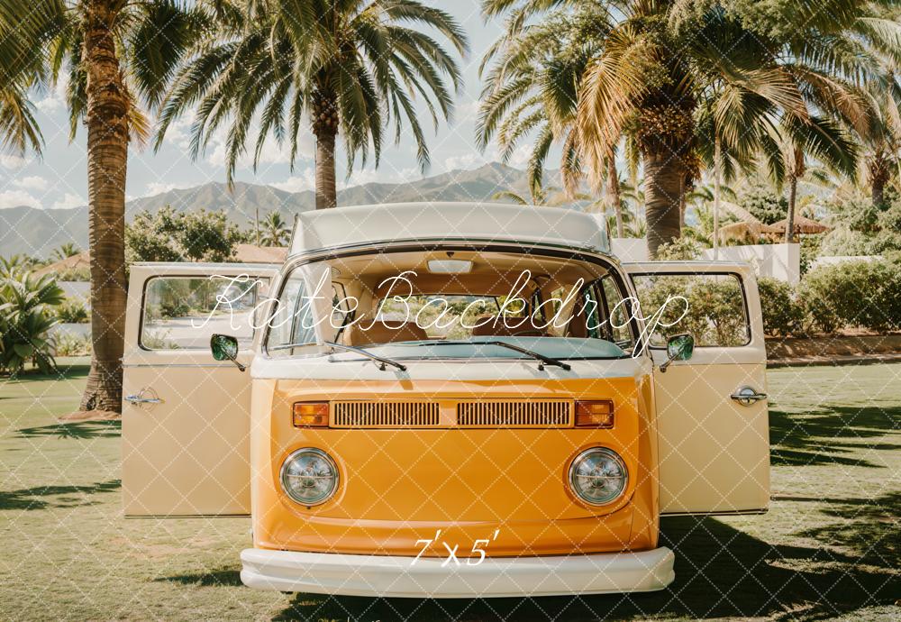 Kate Summer Beach Retro Van Backdrop Designed by Emetselch