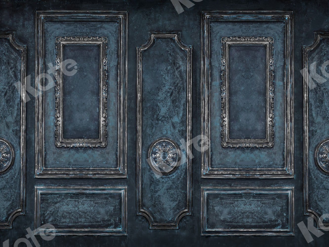Kate Retro Deep Blue Wall Door Photography Backdrops Wedding - Kate Backdrop