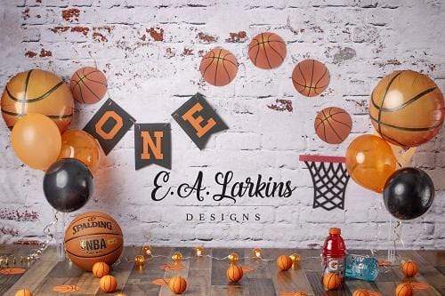Katebackdrop鎷㈡綖Kate 1st Birthday Basketball Backdrop for Photography Designed By Erin Larkins