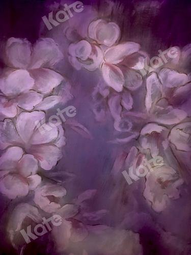 Katebackdrop鎷㈡綖Kate Fine Art Purple Painting Flowers Backdrop for Photography