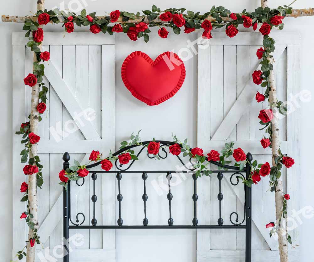 Kate Valentine's Day Backdrop Headboard Rose Designed by Emetselch - Kate Backdrop