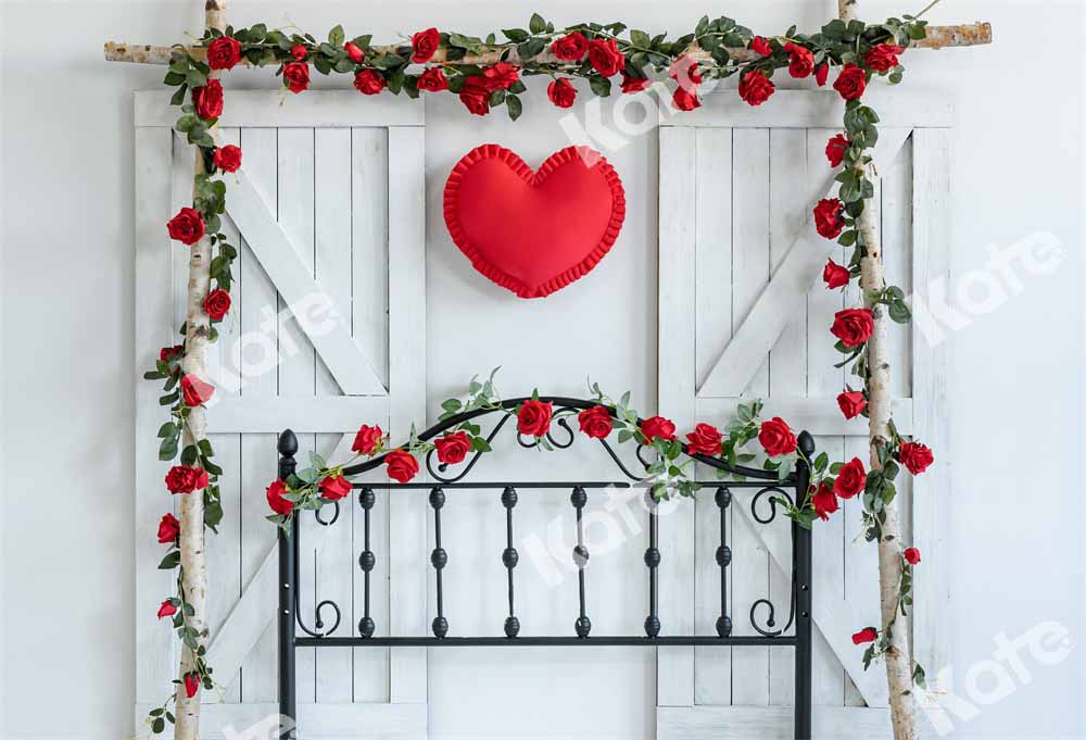 Kate Valentine's Day Backdrop Headboard Rose Designed by Emetselch - Kate Backdrop