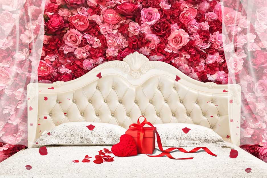 Kate Flower Valentine's Day Backdrop Headboard Boudoir for Photography