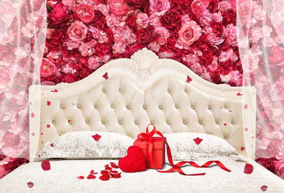 Kate Flower Valentine's Day Backdrop Headboard Boudoir for Photography