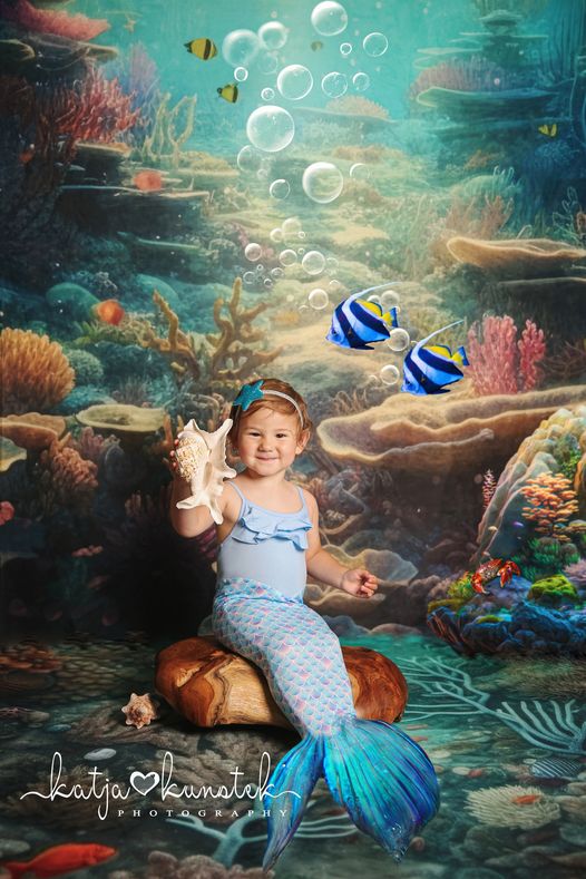 Kate Summer Underwater Backdrop+Coral Floor Backdrop