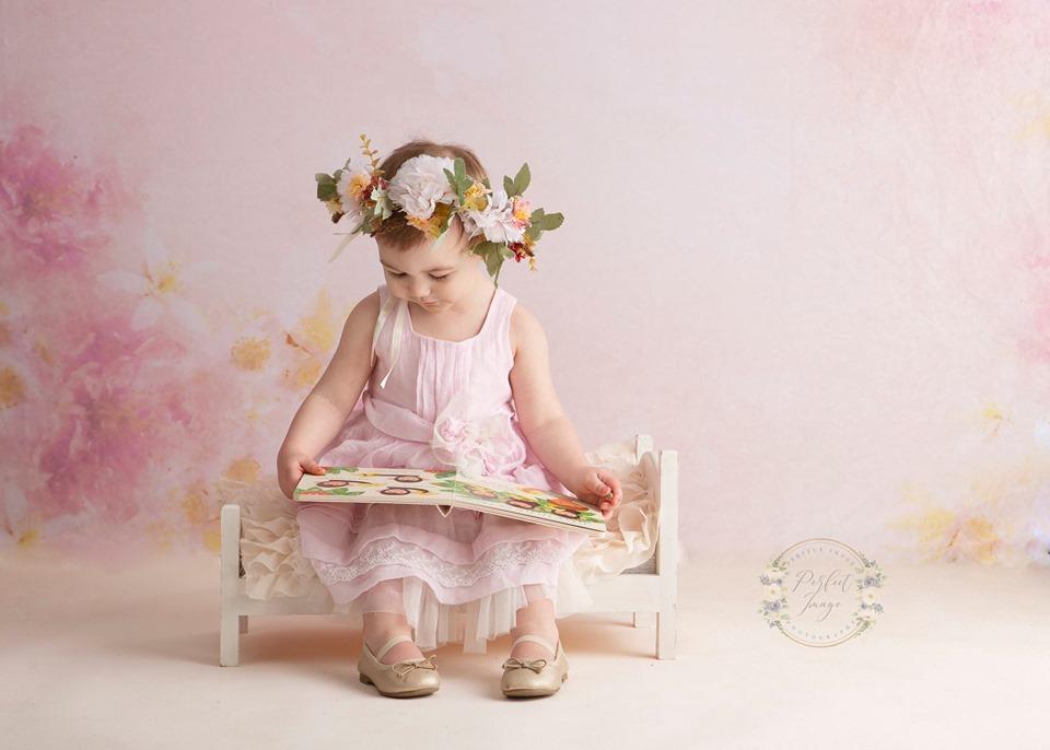 Katebackdrop閿涙縜te Fine Art Watercolors Pink Flowers Abstract Backdrop designed by Veronika Gant
