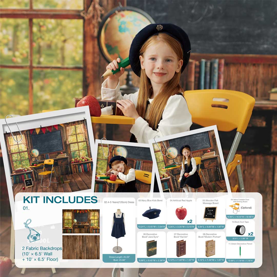 Kate Back to School Chalkboard Globe Photo Kit