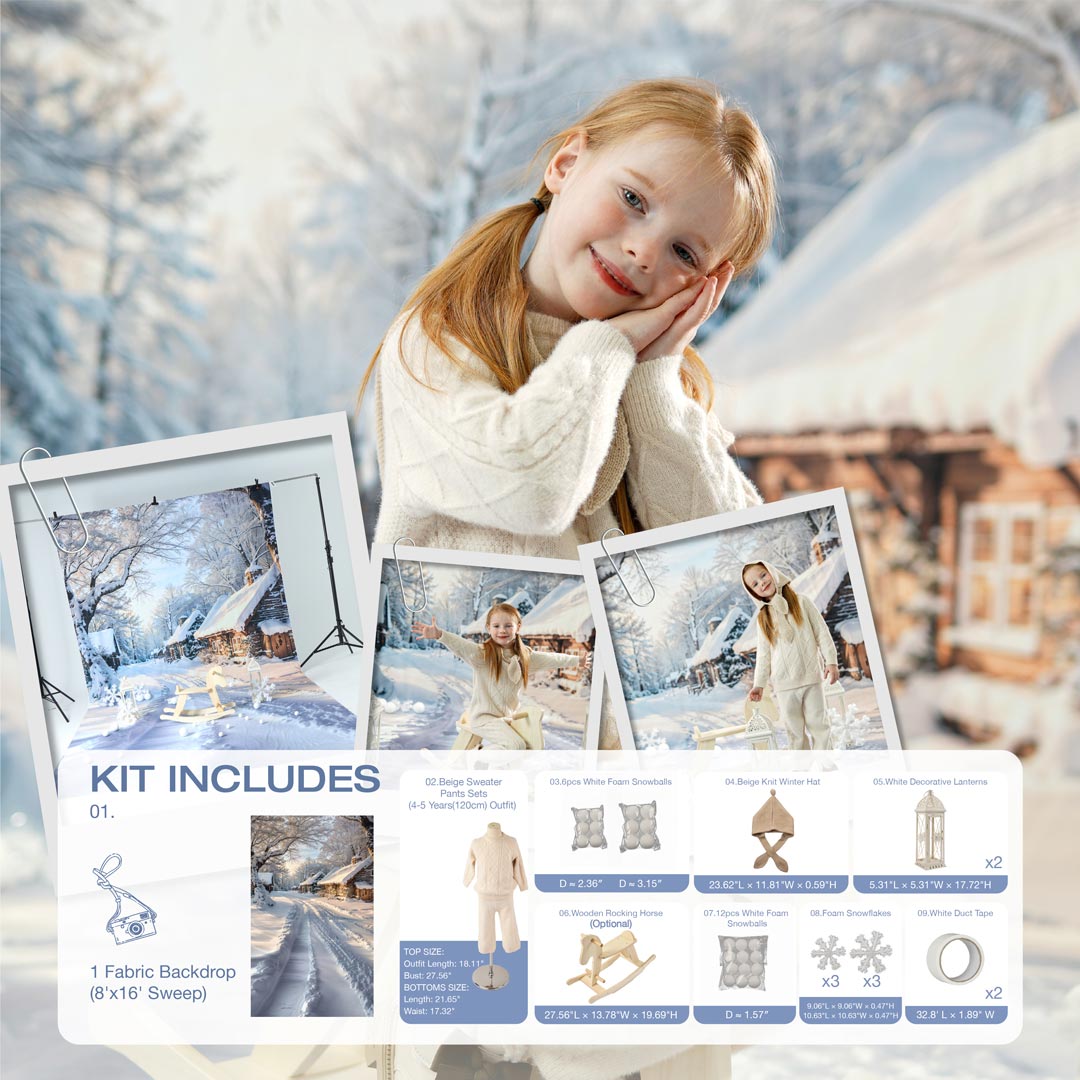 Kate Winter Outdoor Snow Scene Photo Kit