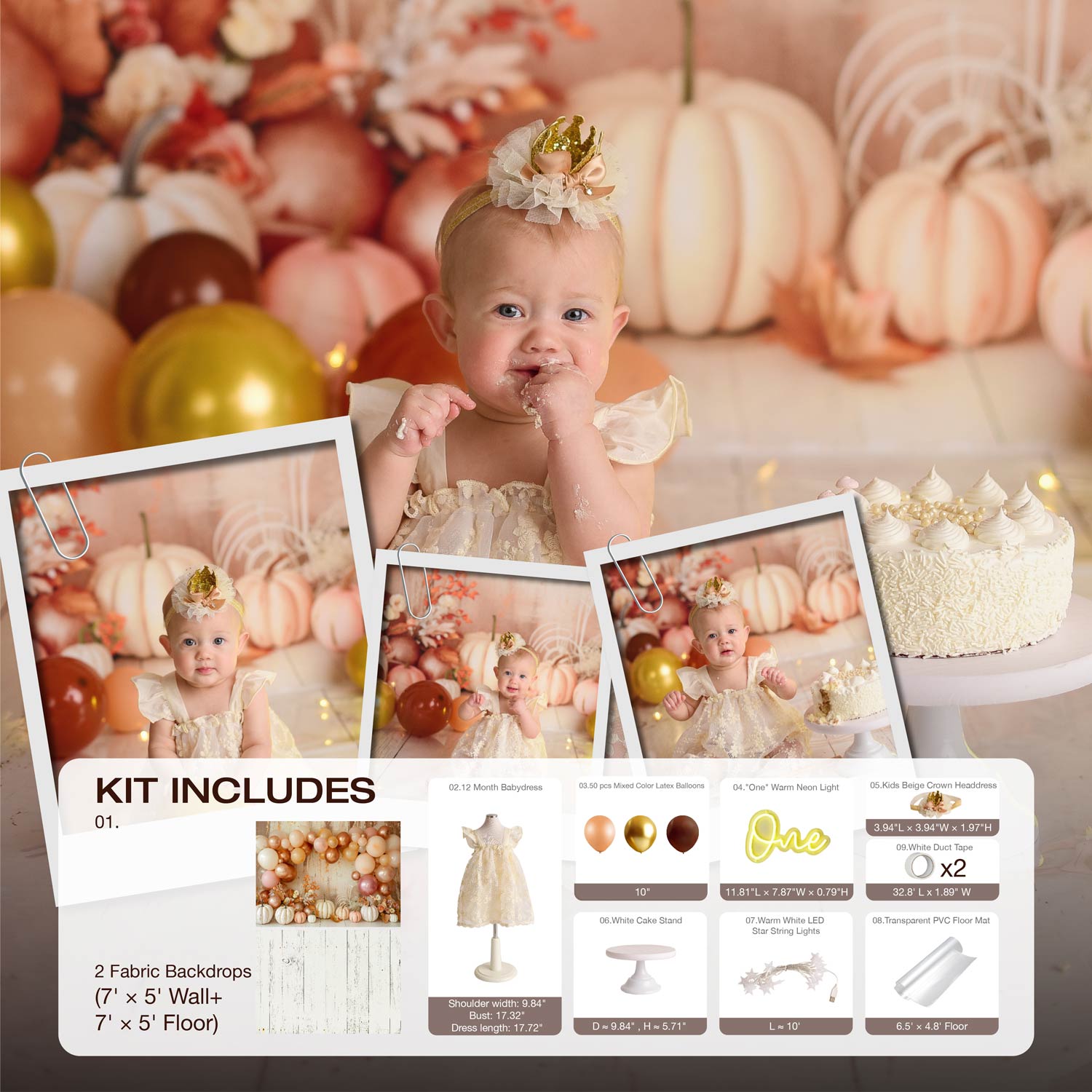 Kate Boho Pumpkins Cake Smash Photo Kit