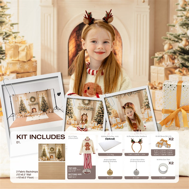 Kate Winter Christmas Tree Gifts Fireplace Photo Kit