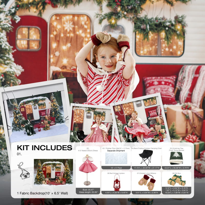 Kate Winter Christmas Tree Camper RV Gifts Photo Kit