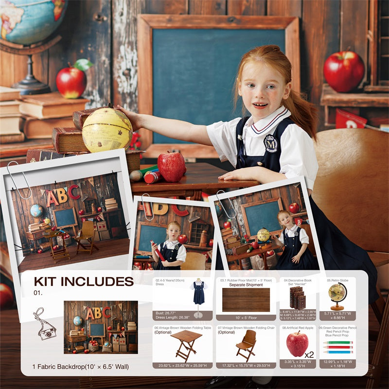 Kate Back to School Classroom ABC Globe Blackboard Photo Kit