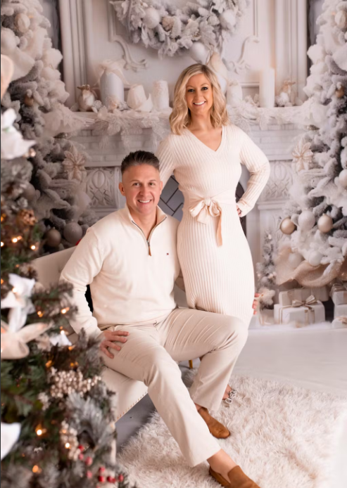 Kate Christmas Elegant Room White Fireplace Backdrop